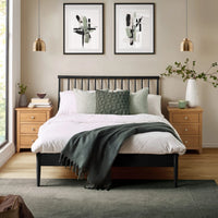 Belton Spindle Bed - Black Oak