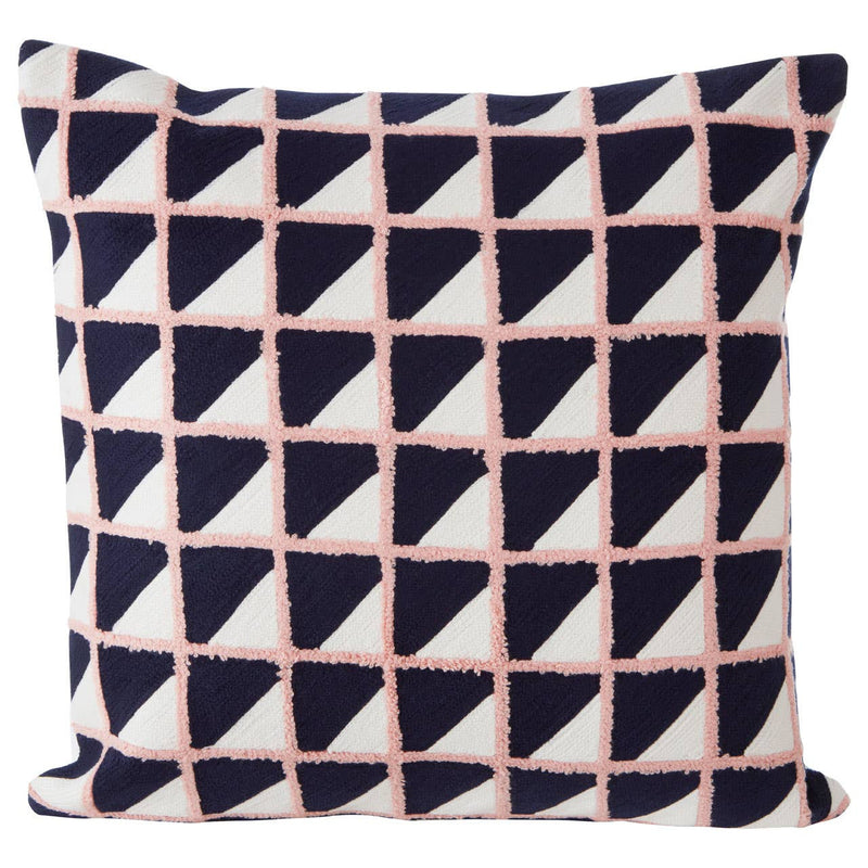 Bosie Ozella Grid Design Embroidered Cushion