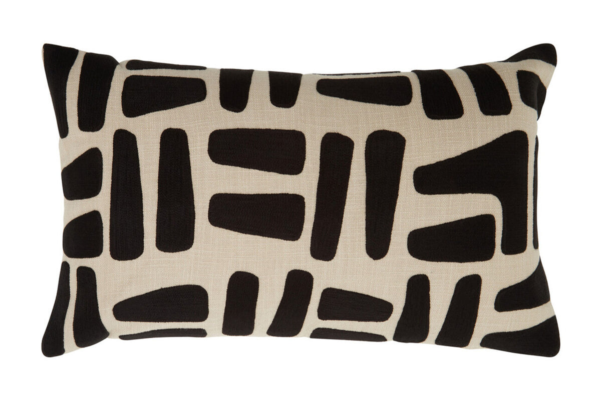 Bosie Ozella Natural And Black Rectangular Cushion