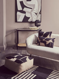 Bosie Ozella Natural And Black Square Floor Cushion