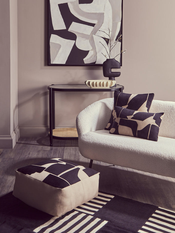 Bosie Ozella Natural And Black Square Floor Cushion