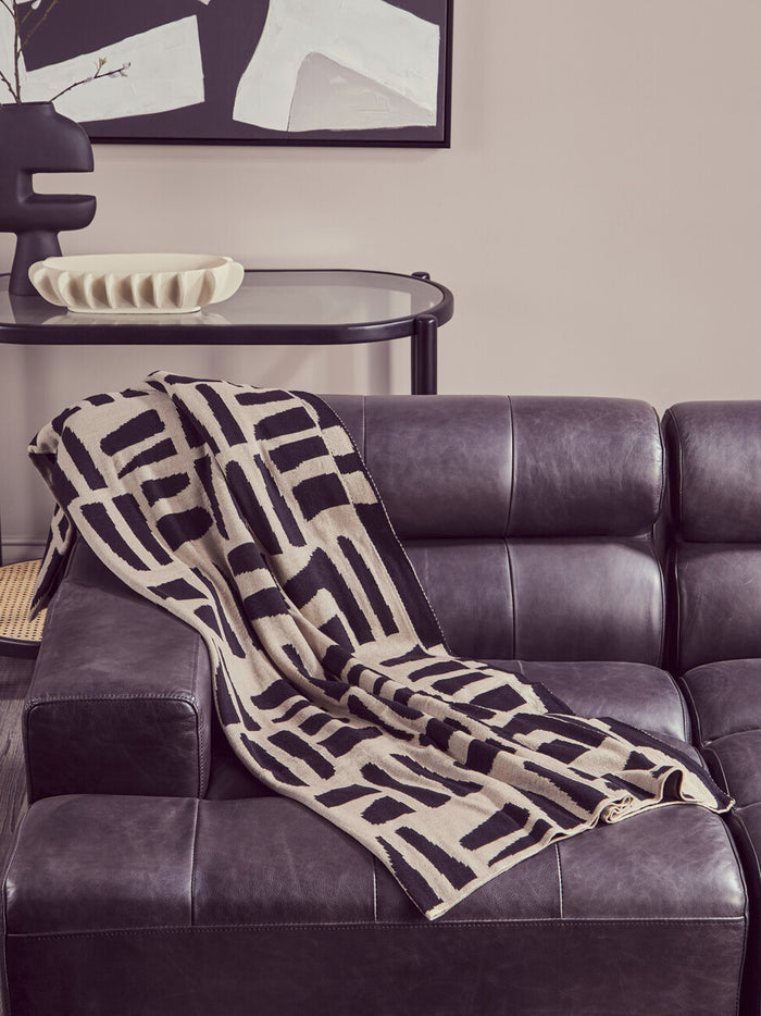 Bosie Ozella Natural And Black Throw