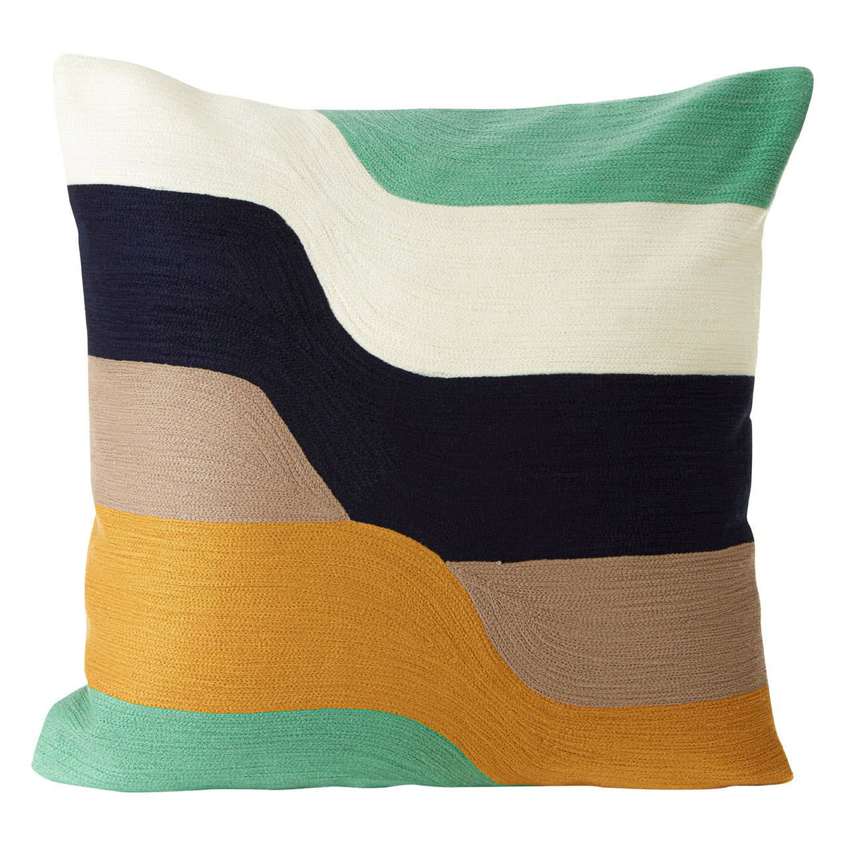 Bosie Ozella Wavy Stripes Embroidered Cushion