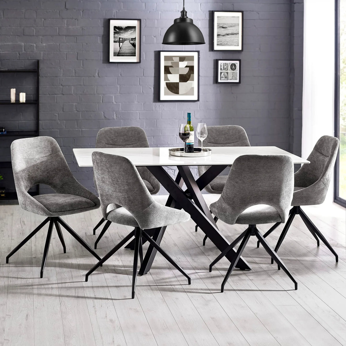 Bradley Living and Dining - White Marble
