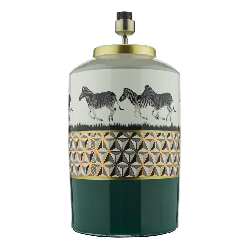 Callie Lamp - Zebra Print Green/Gold