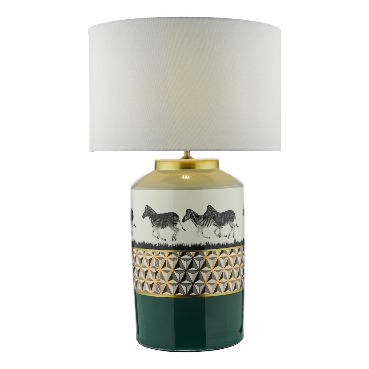Callie Lamp - Zebra Print Green/Gold