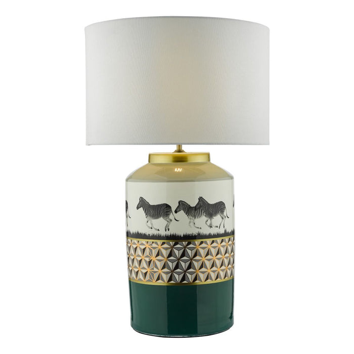 Callie Lamp - Zebra Print Green/Gold