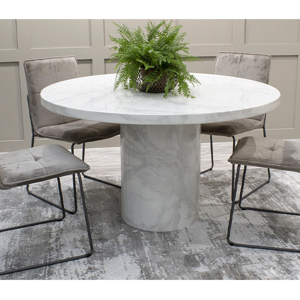 Carra Round Dining Table - Bone White
