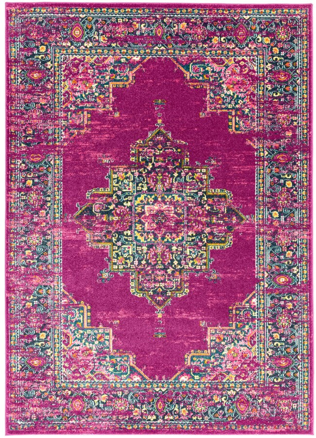 Colt Flatweave Rug - Medallion Fuschia CL04