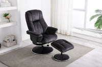 Denver Swivel Recliner - Liquorice Fabric