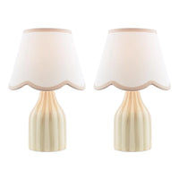 Aimee Twin Pack Table Lamp Taupe Ceramic With Shade