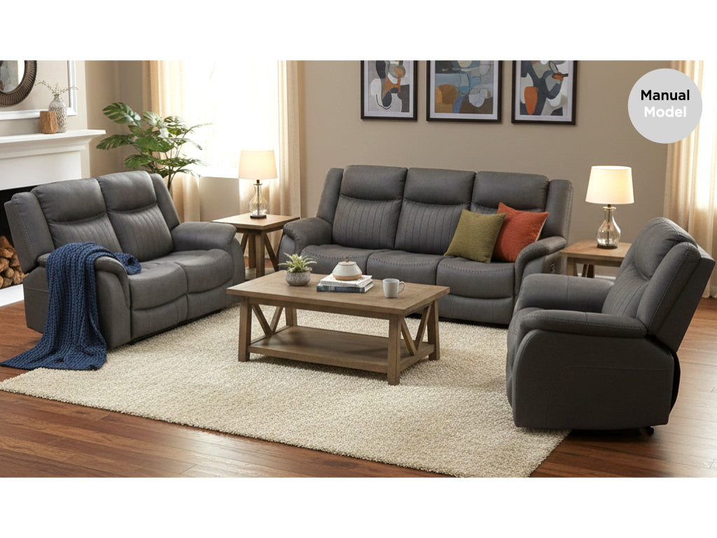 Darlington Manual Recliner Collection - Grey