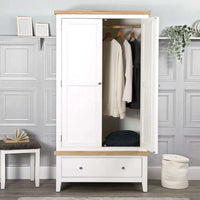 *CLEARANCE* EA White 2 Door Wardrobe