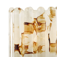 Elf Touch Table Lamp -  Antique Brass/Ribbed Amber Glass