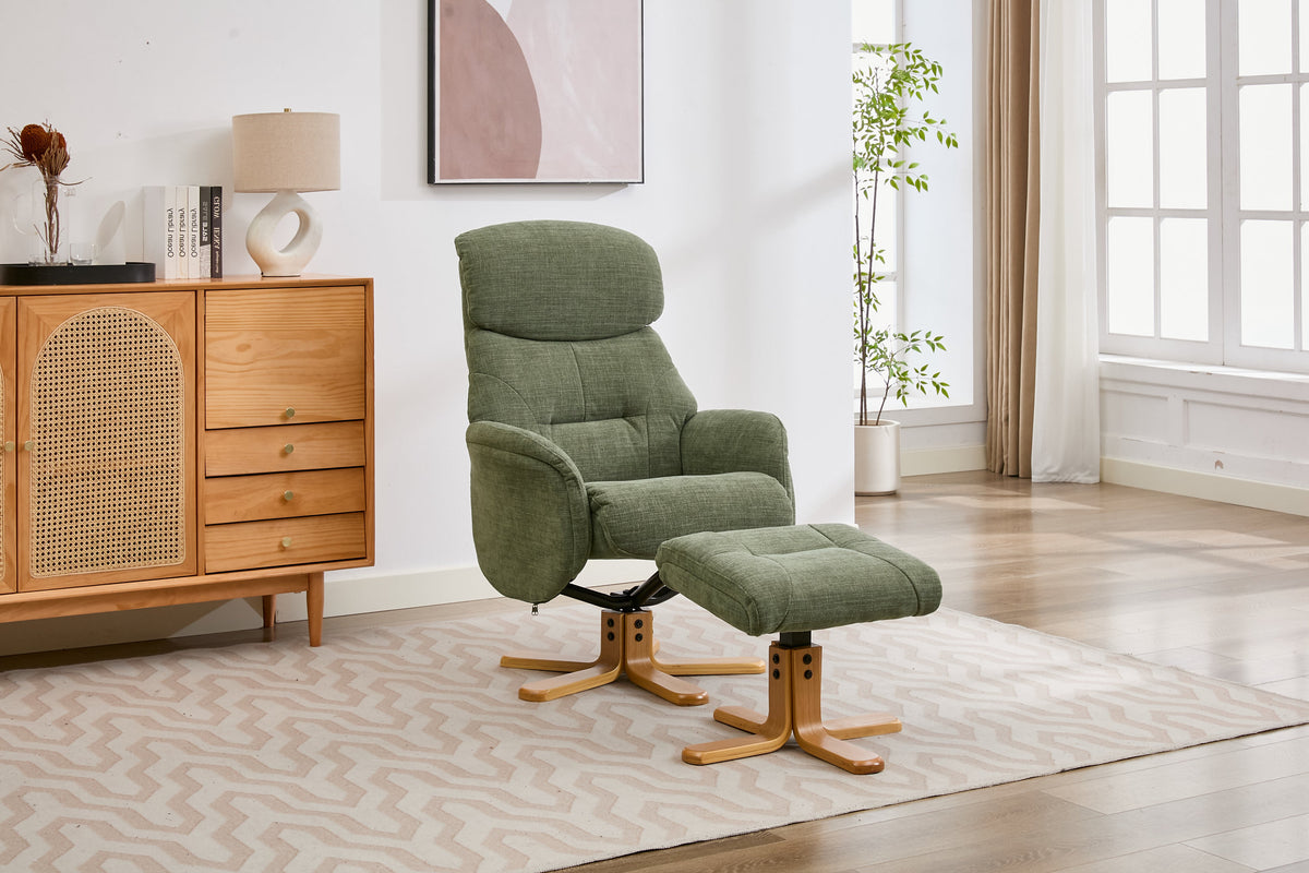 Eden Swivel Recliner - Kellygreen Fabric
