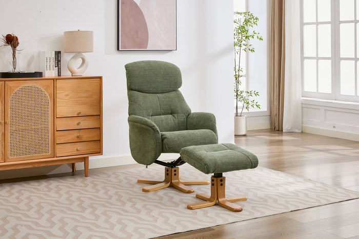 Eden Swivel Recliner - Kellygreen Fabric