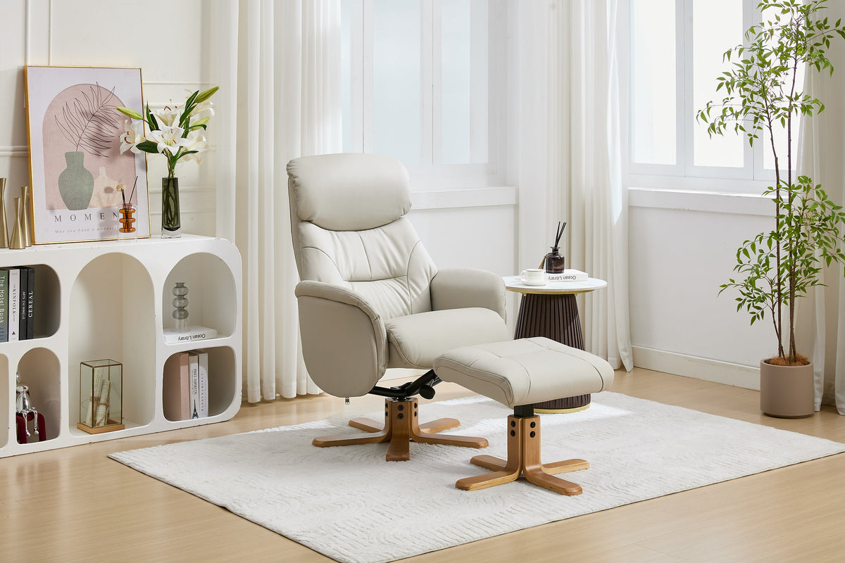 Eden Swivel Recliner - Mushroom Leather