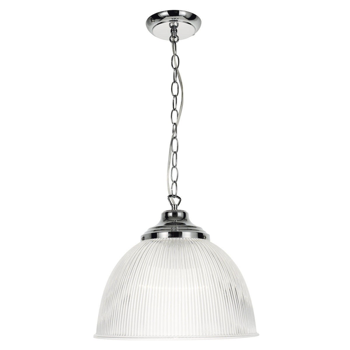 Edna Pendant - Ribbed Glass/Polished Chrome