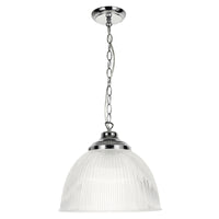Edna Pendant - Ribbed Glass/Polished Chrome
