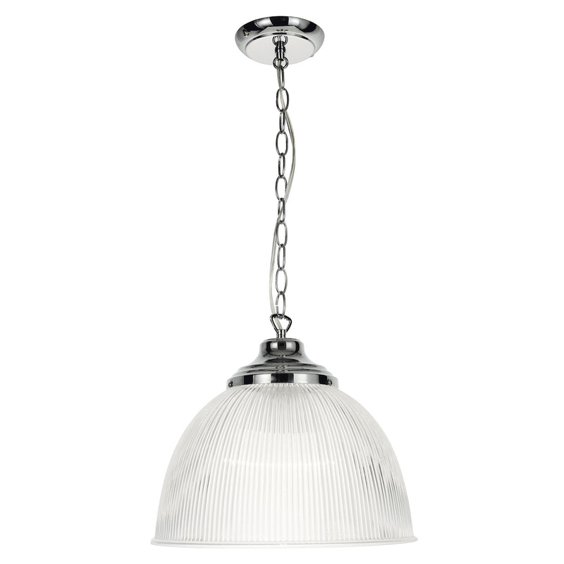 Edna Pendant - Ribbed Glass/Polished Chrome