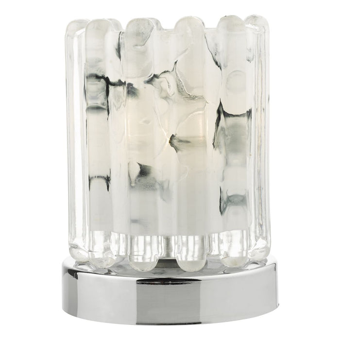 Elf Touch Table Lamp -  Polished Chrome/Ribbed Glass