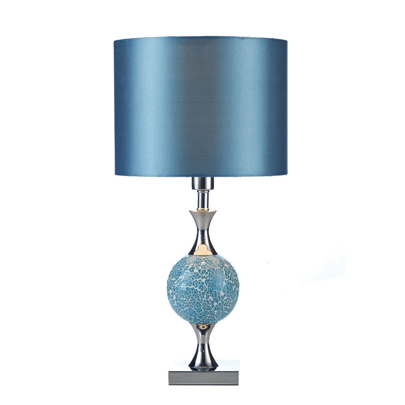 Elsa Table Lamp - Polished Chrome/Blue Mosaic