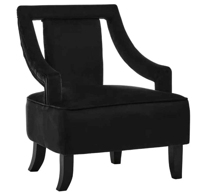 Faye Velvet Armchair - Black