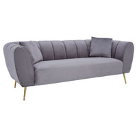Florine 3 Seater Sofa - Grey Velvet