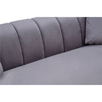 Florine 3 Seater Sofa - Grey Velvet