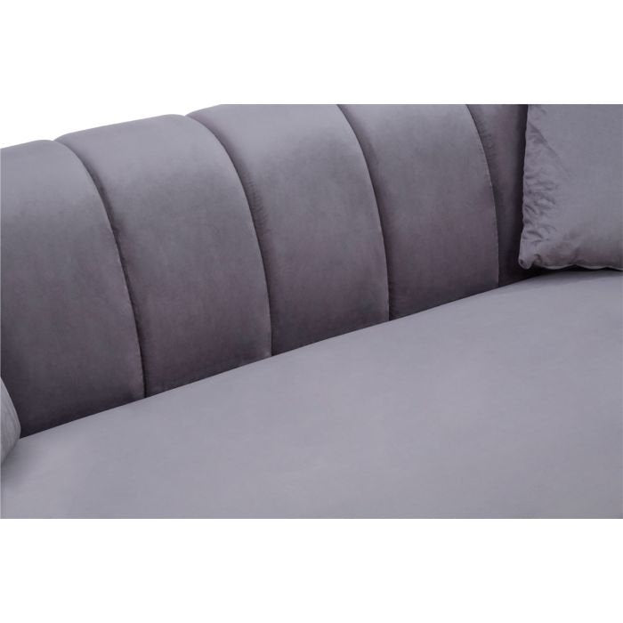 Florine 3 Seater Sofa - Grey Velvet