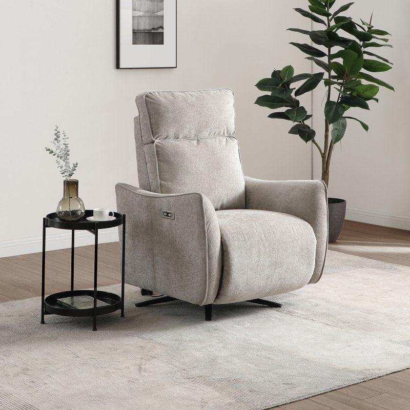 Finn Electric Recliner Swivel Chair - Natural