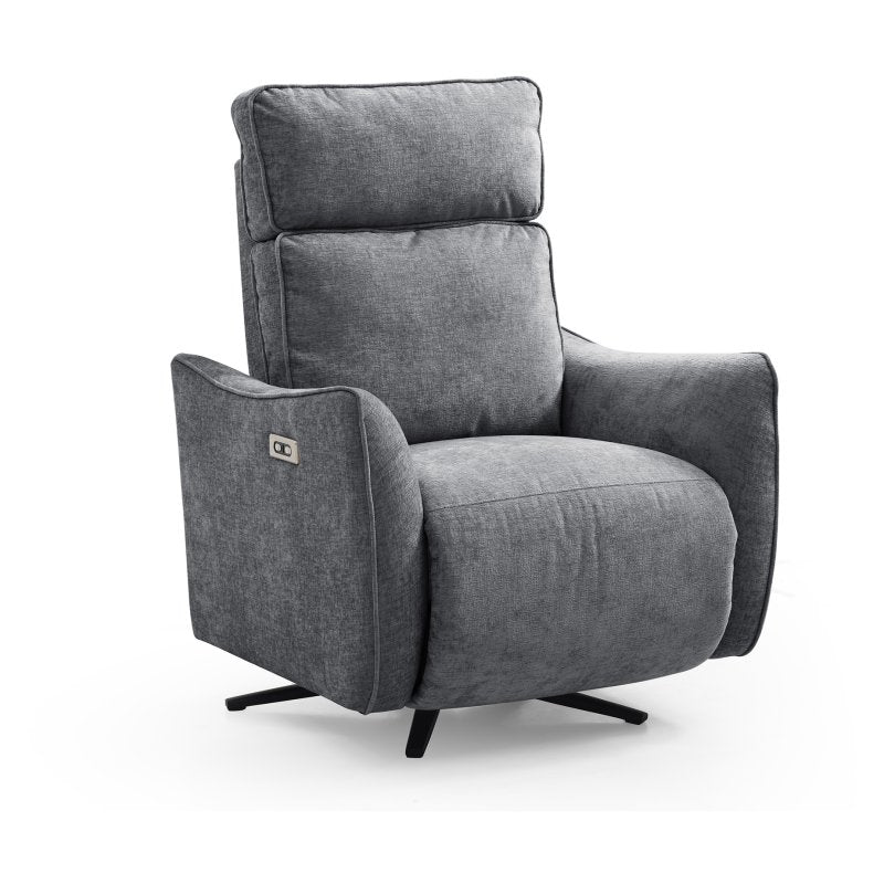 Finn Electric Recliner Swivel Chair - Grey