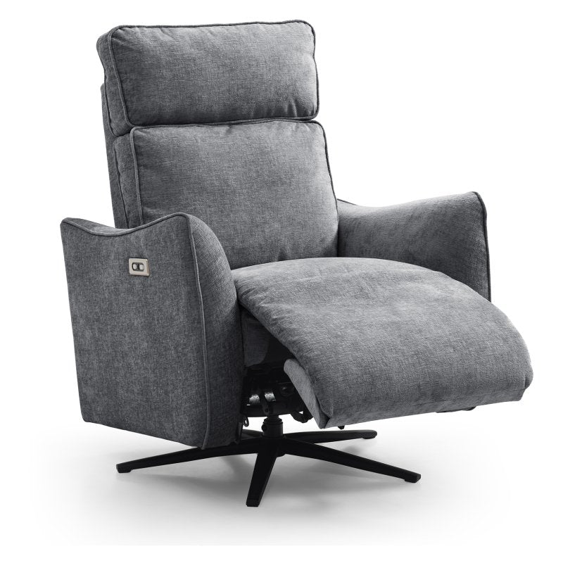 Finn Electric Recliner Swivel Chair - Grey