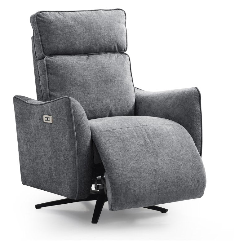 Finn Electric Recliner Swivel Chair - Grey