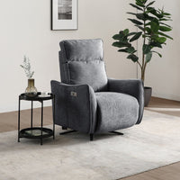 Finn Electric Recliner Swivel Chair - Grey