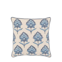 Fleur Embroidered Cushion Ink Blue