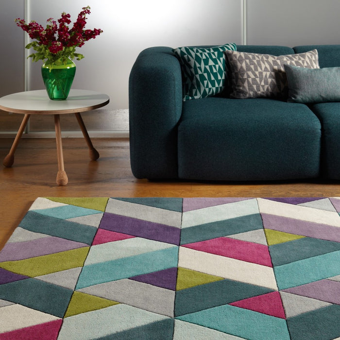 Funk Rug Collection - Chevron Blue Green