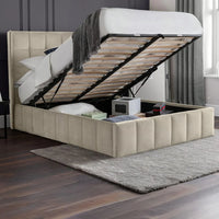 Gatsby Storage Ottoman Bed - Cream Velvet