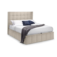 Gatsby Storage Ottoman Bed - Cream Velvet