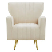Hayley Velvet Armchair - Natural