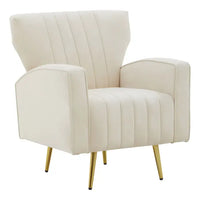 Hayley Velvet Armchair - Natural