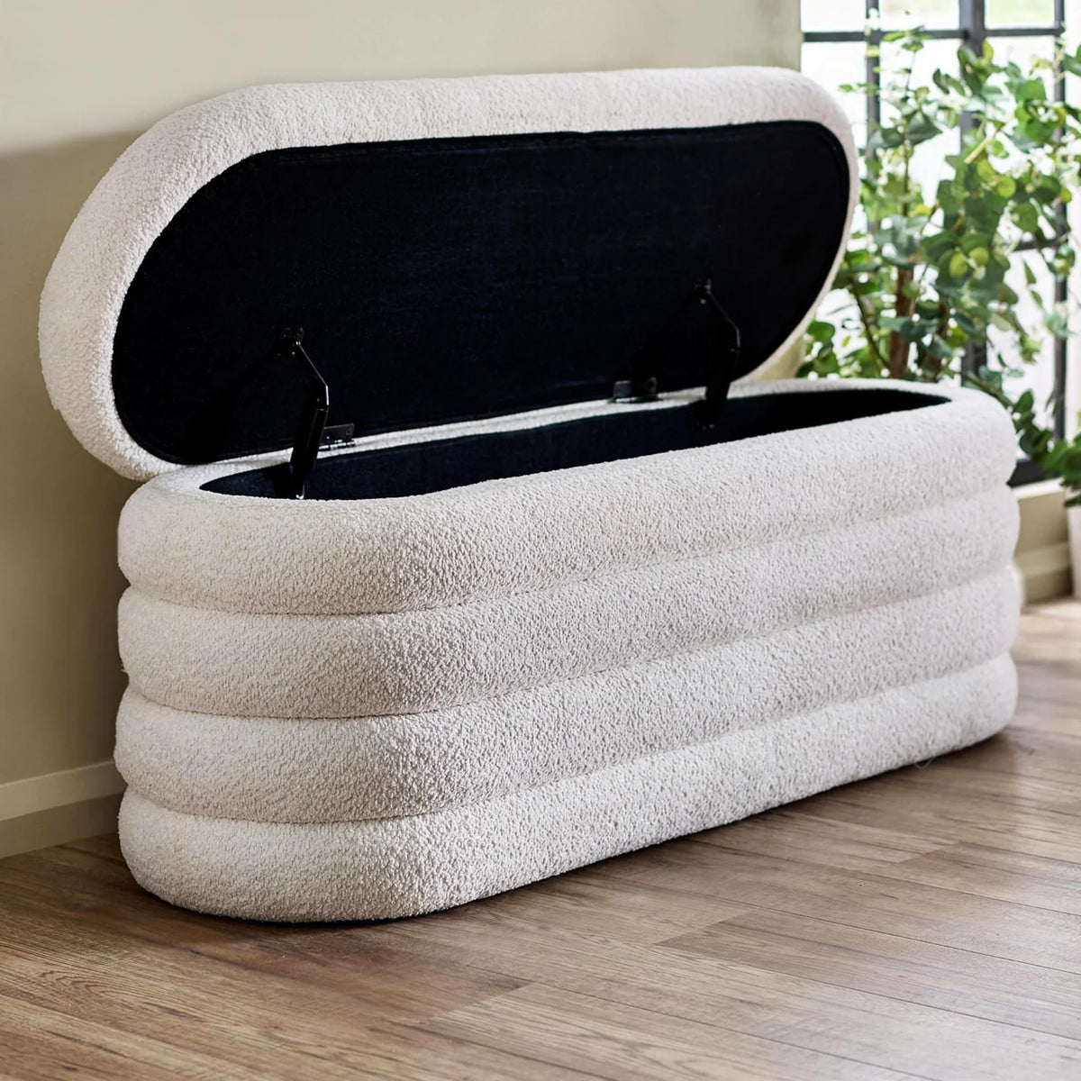 Hailey Upholstery Storage Collection - Ivory Boucle