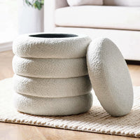 Hailey Upholstery Storage Collection - Ivory Boucle