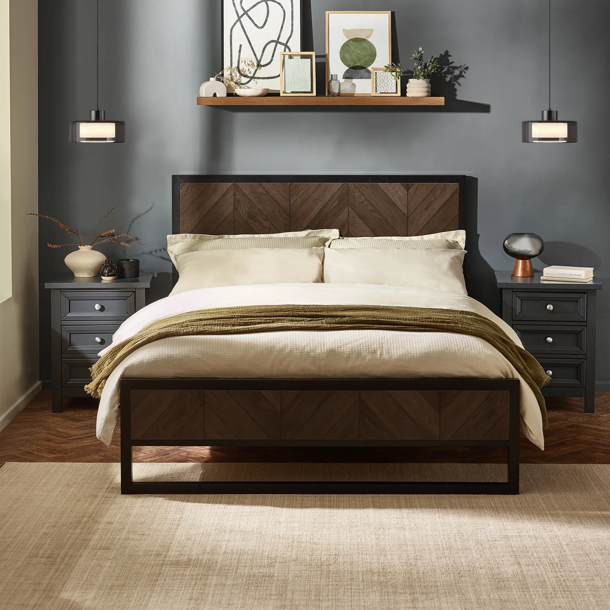 Harrison Herringbone Panel Bed