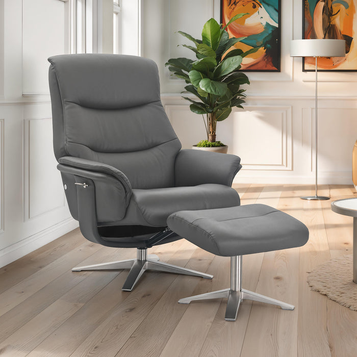 Hudson Recliner - Iron Leather