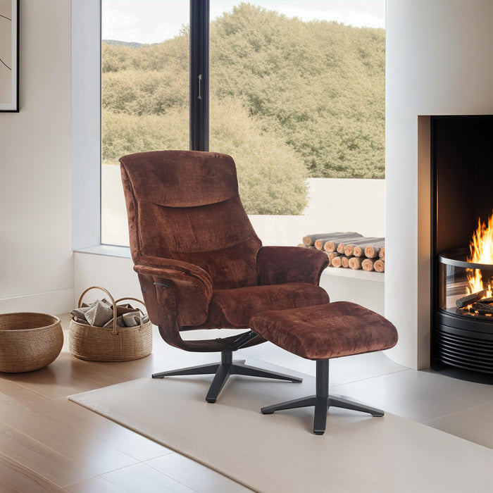 Hudson Recliner - Brandy Fabric