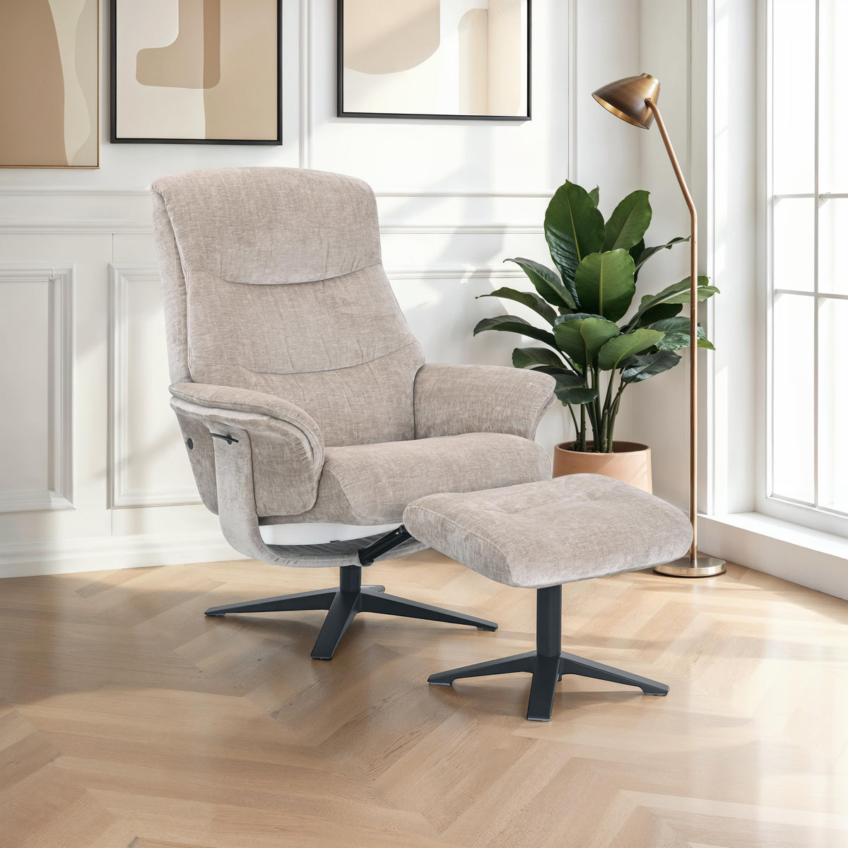 Hudson Recliner - Husk Fabric