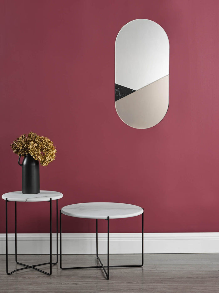 Jalisa Oval Mirror Rose Gold & Black 80cm x 40cm