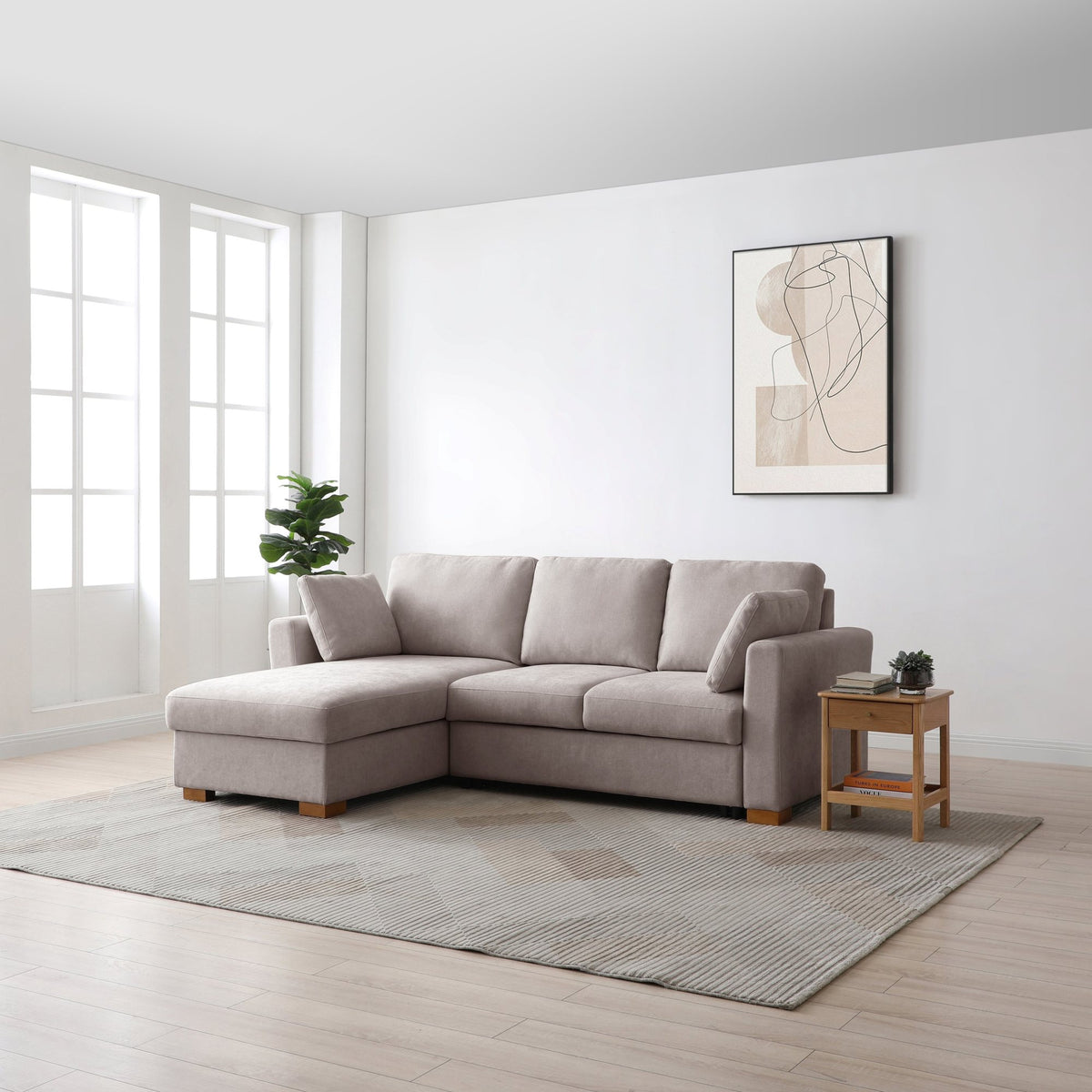 Sorrento Corner Sofa Bed - Taupe