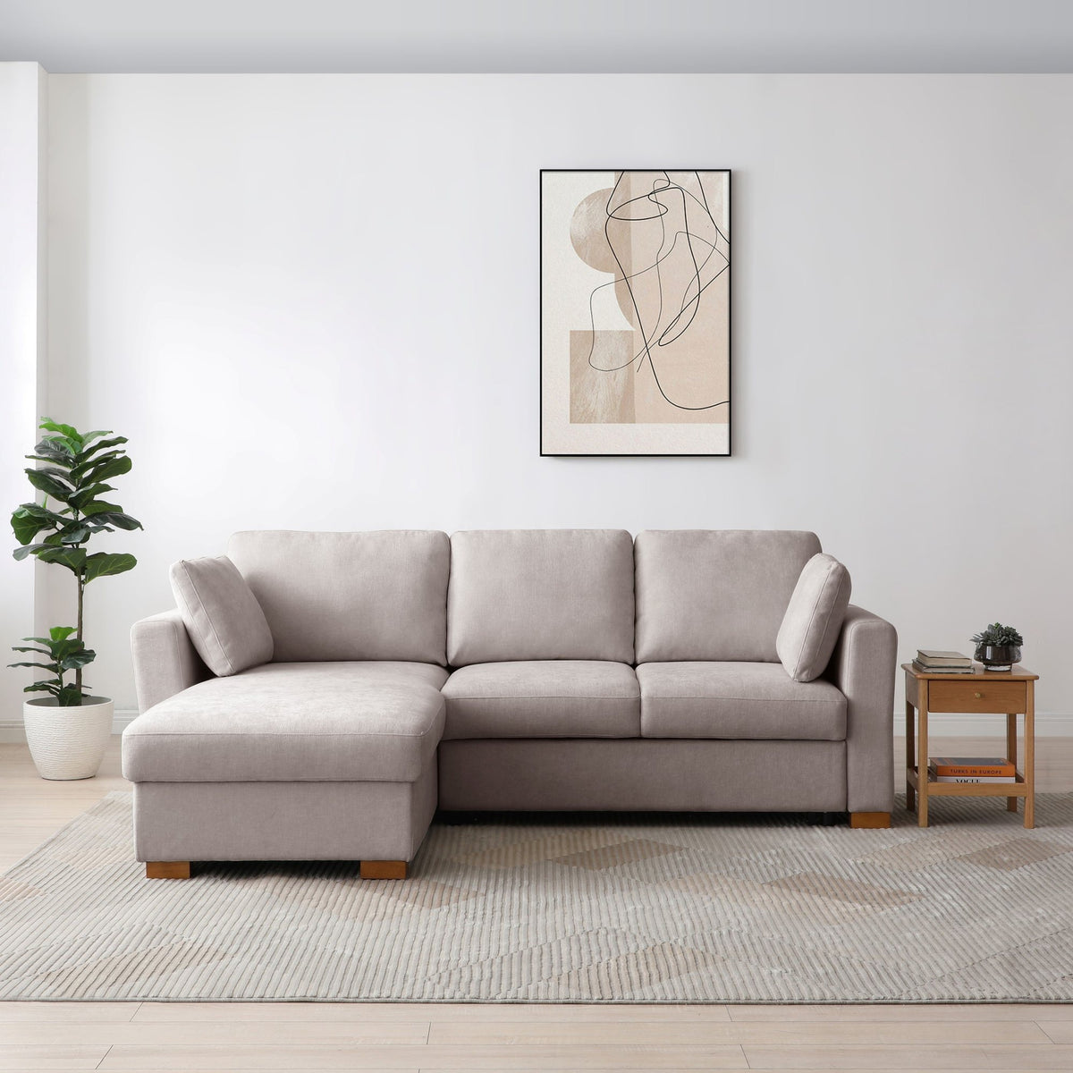 Sorrento Corner Sofa Bed - Taupe